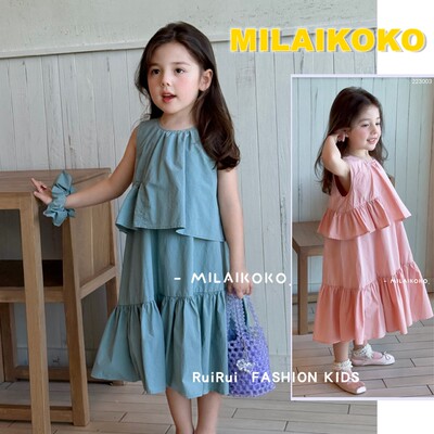 女童夏季韩版无袖蛋糕连衣裙