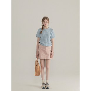 新款 三十三 粉色a字高腰半身裙女夏季 pink 设计感短裙子 About