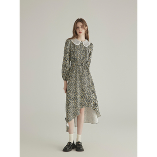 碎花连衣裙女中长款 法式 不规则设计裙子 森也Garden2.0 三十三