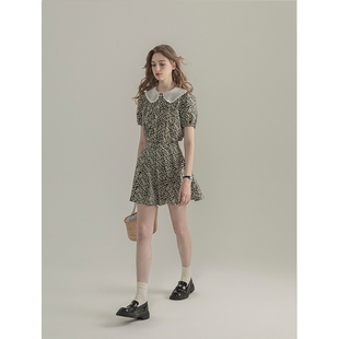 上衣女夏a字高腰半身裙套装 三十三 碎花短袖 泡泡袖 森也Garden