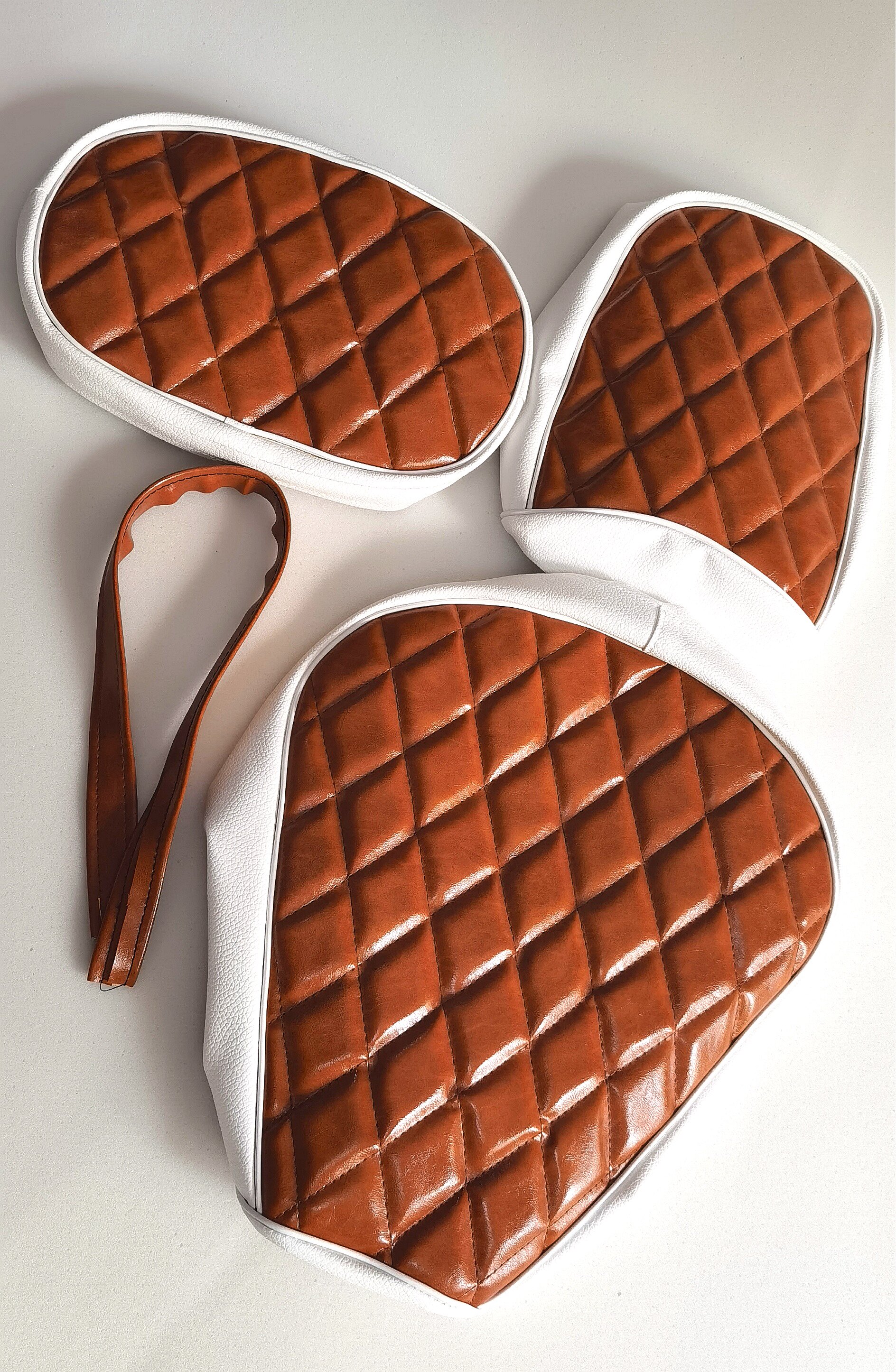 力帆V16坐垫皮 v16plus高级改装坐皮 v16复古坐皮双拼色全格子款