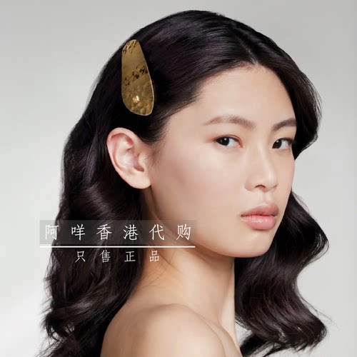 巴尔曼18K镀金精致叶状边夹发夹