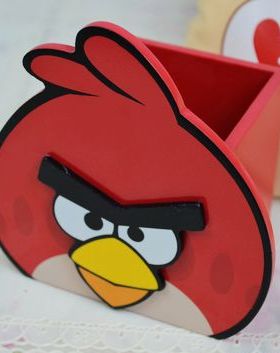 愤怒的小鸟 红色小鸟 red fire 红火 笔筒