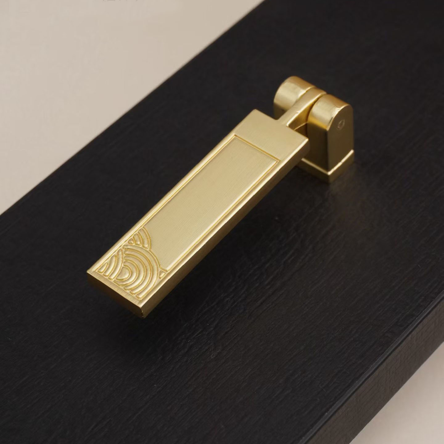 新中式抽屉吊坠金色拉手宋氏仿古实木家具柜门小把手金色雕花单孔