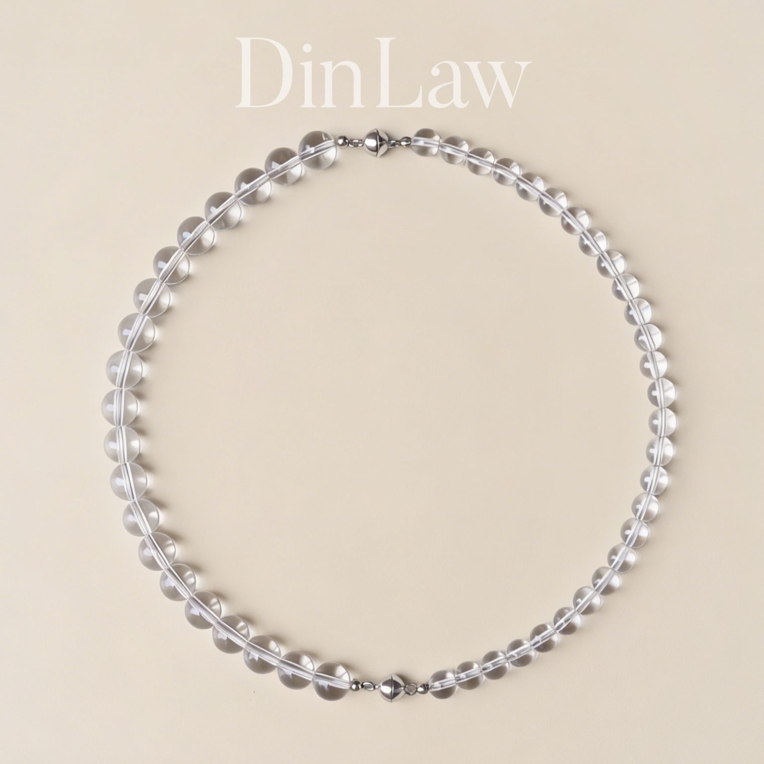 DinLaw鼎珞白水晶项链925银双A巴西天然净体白水晶轻奢锁骨链女