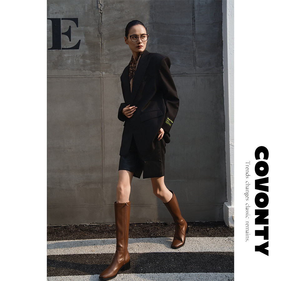 COVONTY「classics」逾年历岁 显瘦骑士靴女高筒长筒瘦瘦靴中筒靴,女鞋,骑士靴,淘宝优惠券,粉丝福利购,淘宝优惠卷