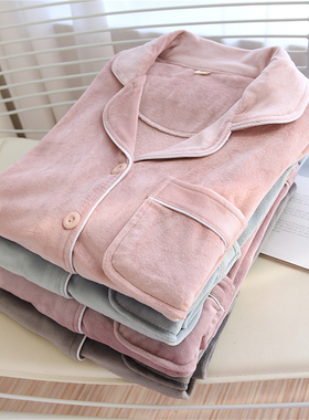 秋冬海岛绒单件睡衣女上衣珊瑚绒法兰绒长袖保暖薄绒家居服不加厚