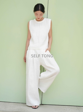 【气质通勤】25夏慵懒气质汉麻透气马甲背心长裤短裤宽松麻套装女