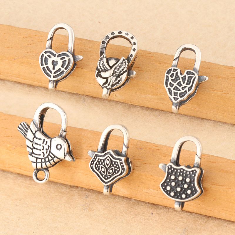 庭祥凯 百搭DIY饰品多款不同复古弹簧扣配件S925纯银项链连接扣头,饰品/流行首饰/时尚饰品新,其他DIY饰品配件,淘宝优惠券,粉丝福利购,淘宝优惠卷