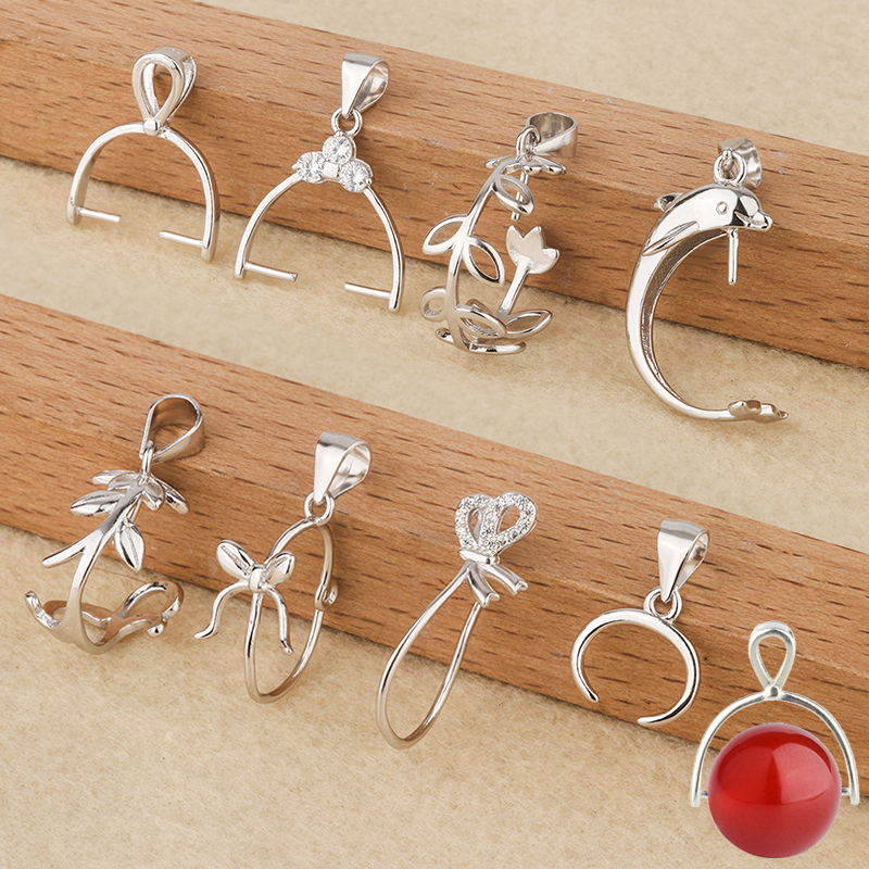 纯银水晶项链吊坠扣