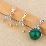 Аксессуары, защитный амулет, пряжка, подвеска, инкрустация камня из воскового агата, украшение-шарик, застежка, ожерелье, серебро 925 пробы, жемчужное серебро