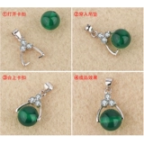 Аксессуары, защитный амулет, пряжка, подвеска, инкрустация камня из воскового агата, украшение-шарик, застежка, ожерелье, серебро 925 пробы, жемчужное серебро