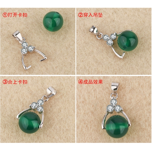 Аксессуары, защитный амулет, пряжка, подвеска, инкрустация камня из воскового агата, украшение-шарик, застежка, ожерелье, серебро 925 пробы, жемчужное серебро