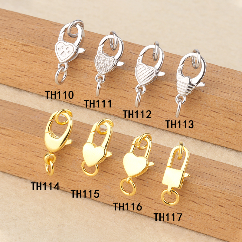 庭祥凯S925纯银龙虾扣弹簧扣DIY