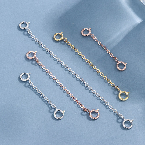 纯银diy配件S925双弹扣保险链