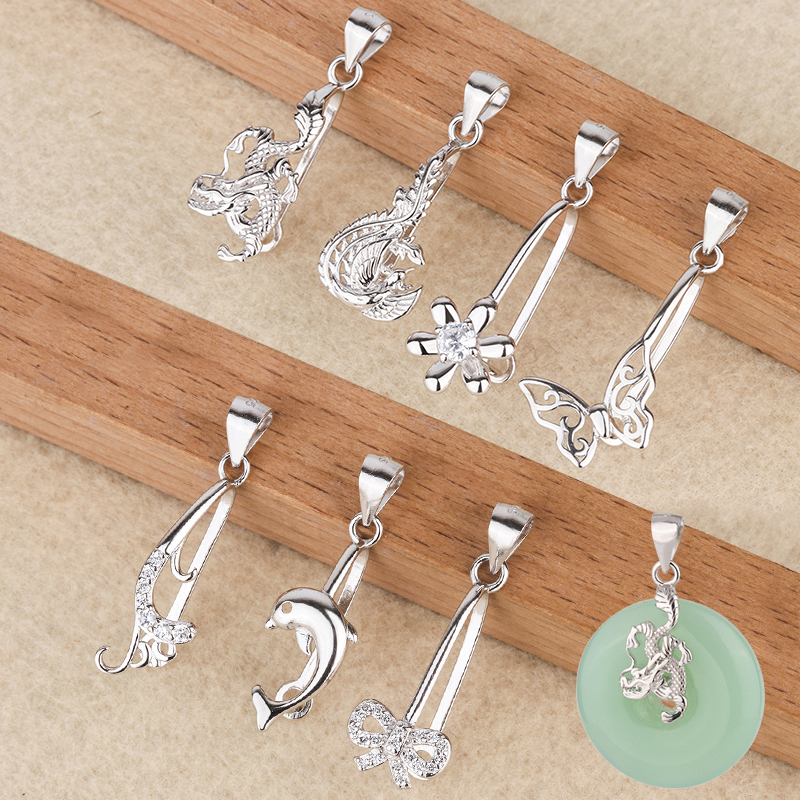 庭祥s925纯银平安扣蜜蜡翡翠玉石