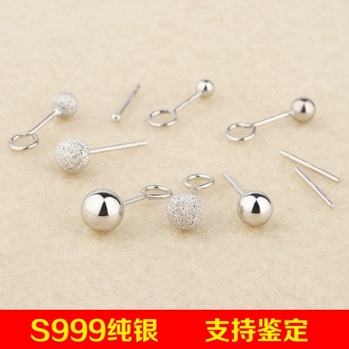 Матовые серьги, серебро 999 пробы, простой и элегантный дизайн