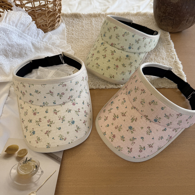 儿童空顶帽 2-10岁女童清新小碎花夏季防晒遮阳户外出游太阳帽子