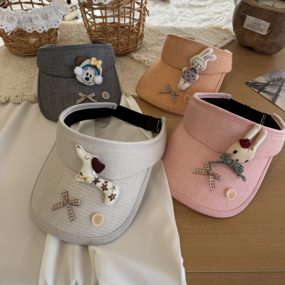 儿童立体兔空顶帽 2-10岁女童可爱夏季防晒遮阳户外出游太阳帽子