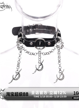 PINKSPINK原创电月吊坠摇滚项圈