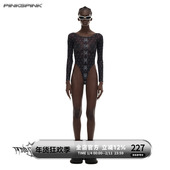 PINKSPINK 2025AW原创电月镜像系列修身 透视性感辣妹Y2K网纱打底