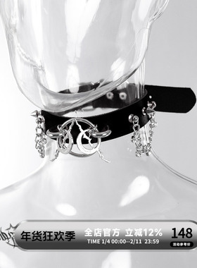 PINKSPINK原创电月朋克闪钻项圈