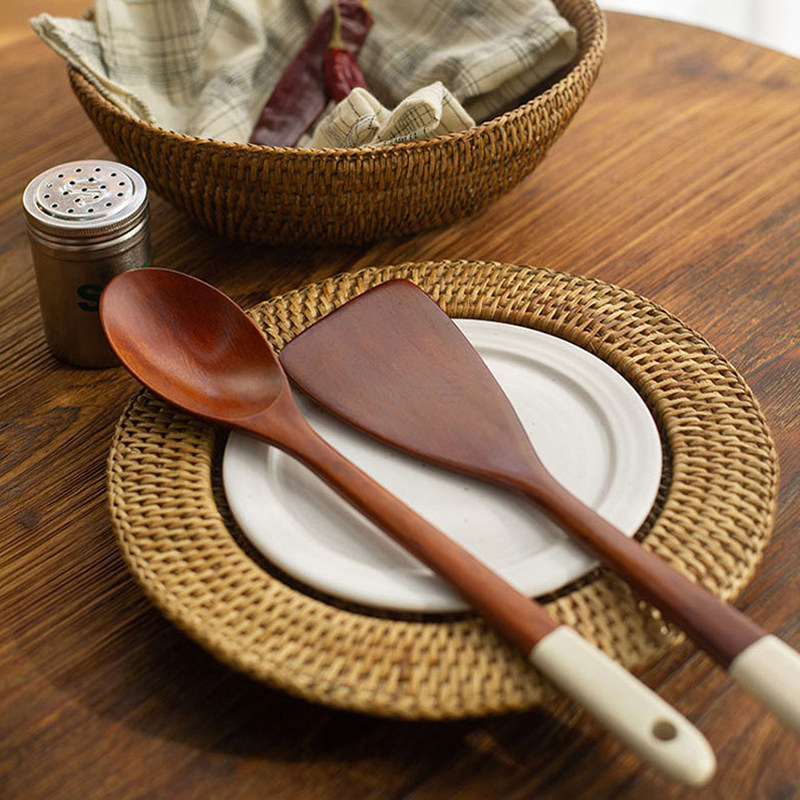 韩国进口锅铲炒勺ins风韩式天然实木长柄勺不粘锅炒菜勺铲子木铲