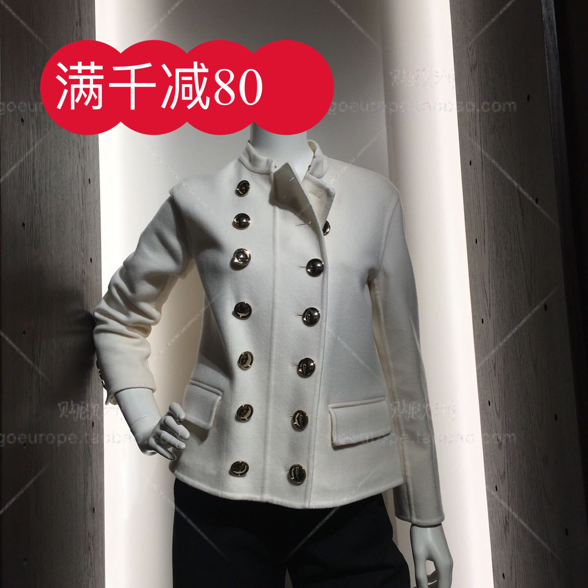 巴宝莉 burberry 女装 羊毛羊绒外套 白色 17新款商务白领 包邮税
