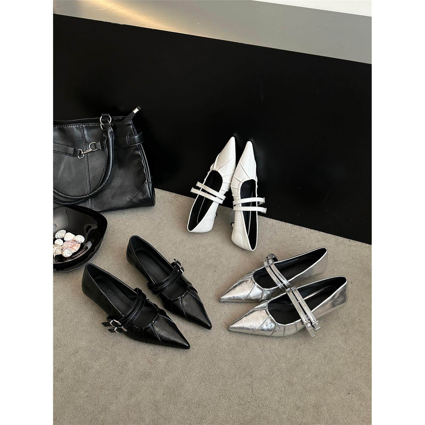 法式尖头玛丽珍鞋女一字扣带浅口通勤气质单鞋,女鞋,玛丽珍鞋,淘宝优惠券,粉丝福利购,淘宝优惠卷