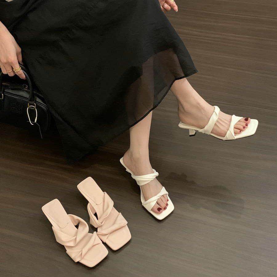 法式风方头一字拖女夏季细跟高跟凉拖鞋外穿防滑露趾,女鞋,一字拖,淘宝优惠券,粉丝福利购,淘宝优惠卷