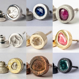 Parts of Four Stud 耳钉系列集合 III 高程度手工 天然石头