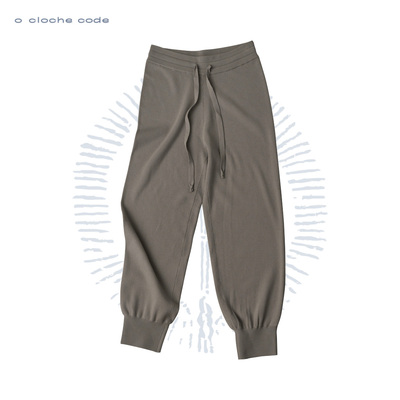 o cloche code 羊毛针织束口裤