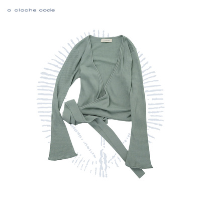 o cloche code 桑蚕丝绑带开衫