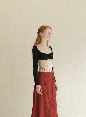 80%OFF PengTai 花染露腰短上衣系列 法国