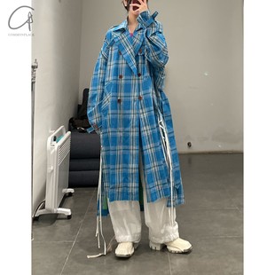 日本 格子拉链双排扣风衣 60%OFF FACETASM