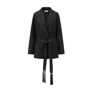 INTO THE EAST 25秋冬 暗纹提花流苏系带外套/马甲/短裤