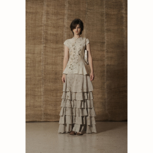 植物染色 Mutedance 上衣T恤 束腰修身 高程度手工 短袖