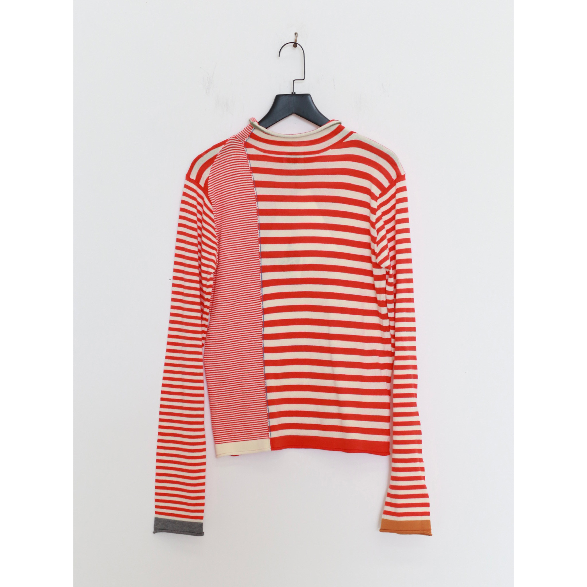 YANYAN KNITS 拼色条纹半高领长袖套头衫