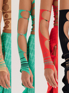 40%OFF Rui Zhou SF04系列 单只条纹珍珠链接袖套