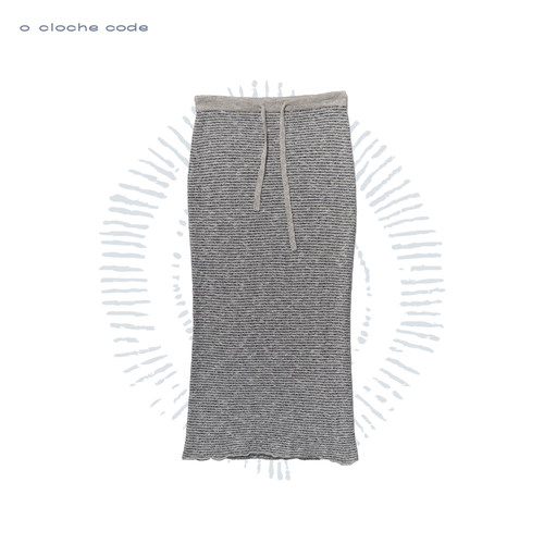 o cloche code 26SS 条纹系带半身裙
