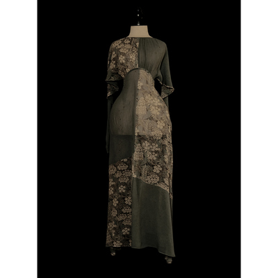 Mutedance 25秋冬 束腰圆领拼接连衣裙