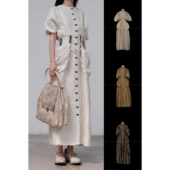 Mutedance 排扣束腰连衣裙系列