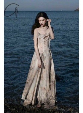 PengTai  铜氨丝吊带连衣裙