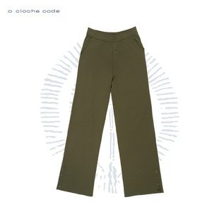 cloche 针织长裤 code 棉羊绒纽扣裤 女 25秋冬