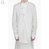 德国手作 Boris 第二层肌肤 斜襟长袖 衬衫 Bidjan Saberi