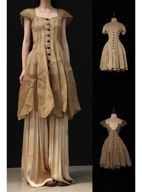 40%OFF Mutedance 贝壳袖束腰短款连衣裙