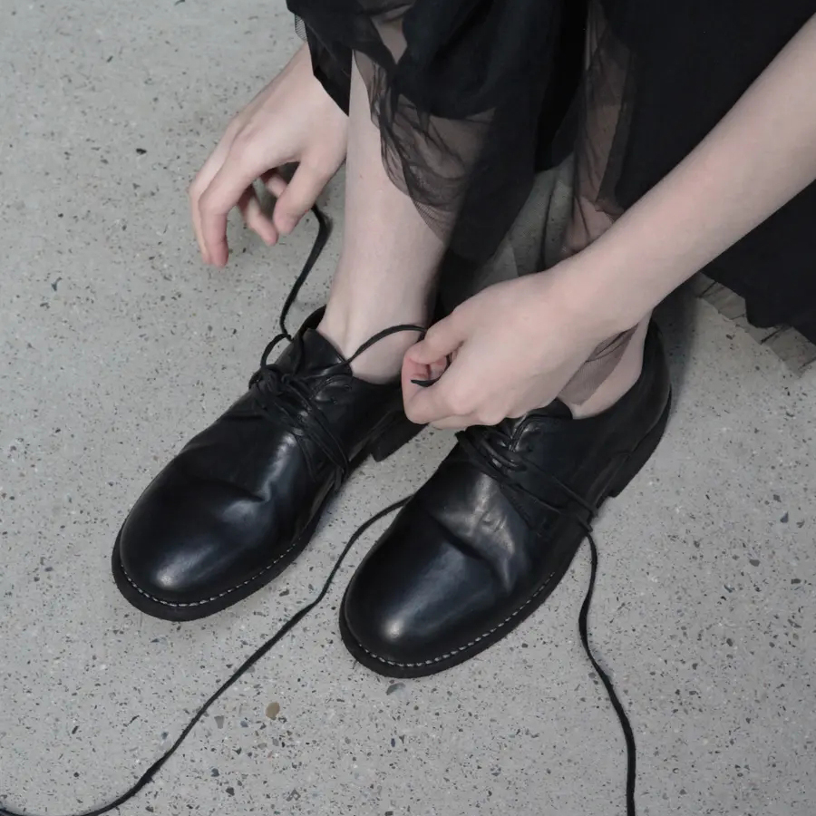 guidi绑带德比单鞋意大利手作