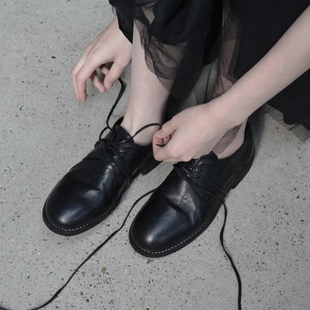 意大利手作 软马皮绑带德比单鞋 Guidi 992系列