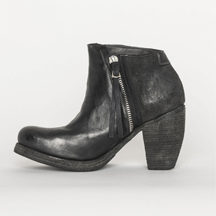 斜切粗跟侧拉链短靴单鞋 Boris WBOOT1系列 Saberi Bidjan