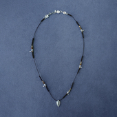 PEPE SALE 纯银图画石盾牌编织项链